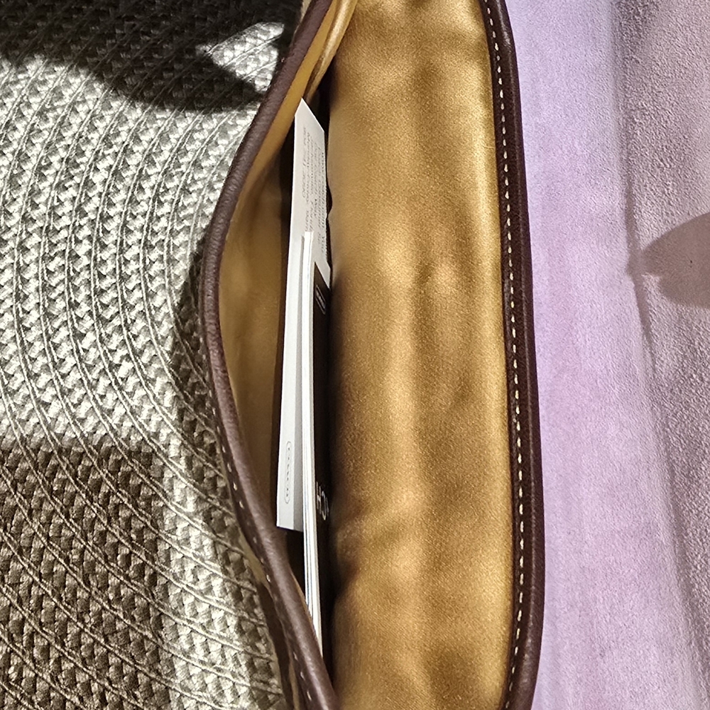RARE Coach Leopard Print Clutch with Lavendar Suede and Brown Leather Accents - Picture 14 of 15